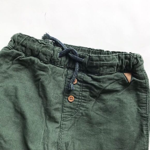 H&M lined green corduroy pants EUC 6-9 months - Picture 2 of 4